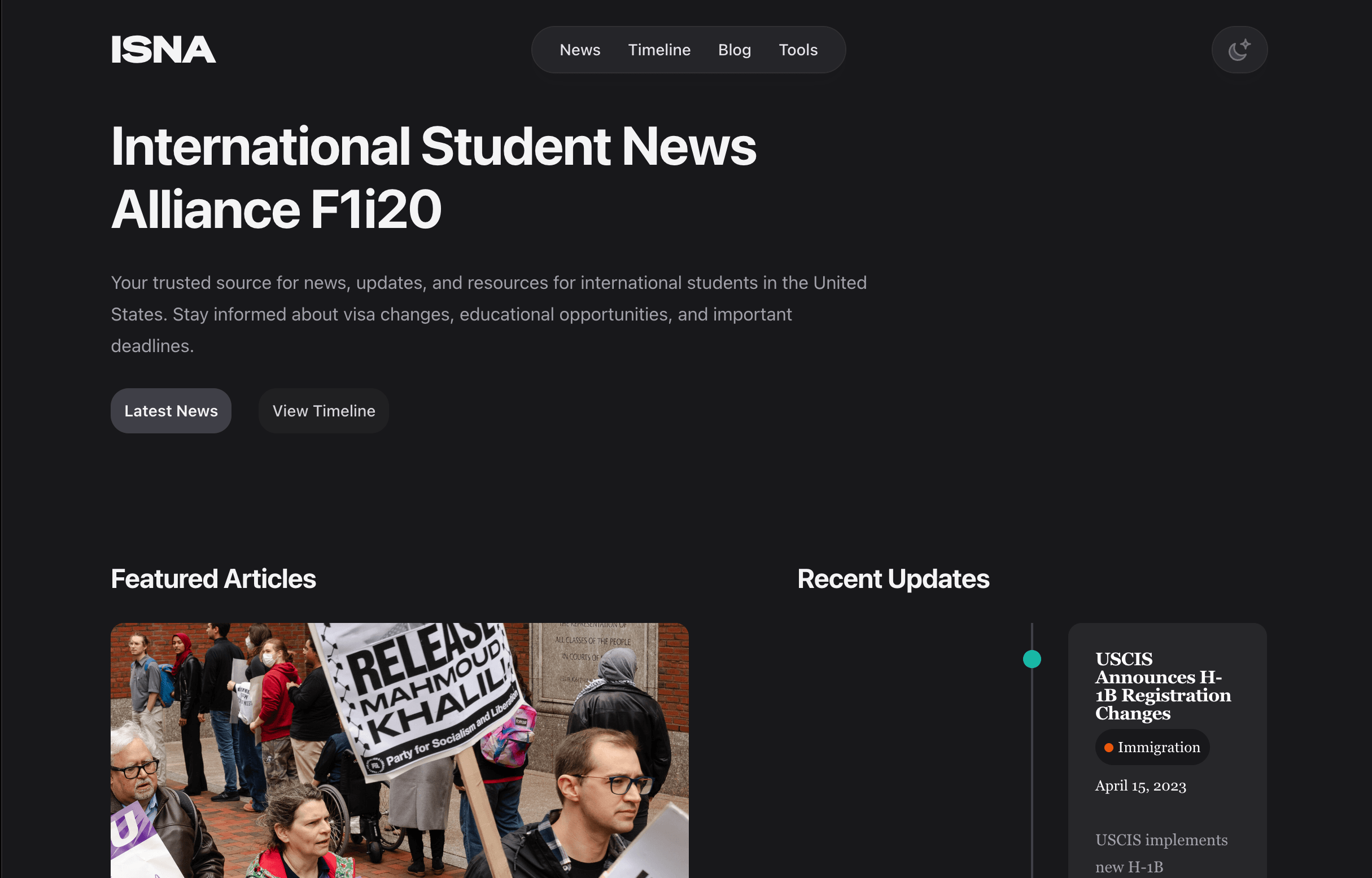 ISNA homepage